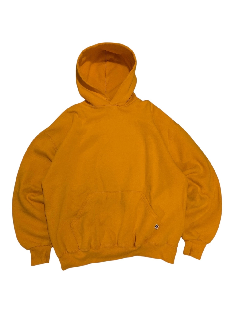 Vintage 90's Russell Athletic Yellow Blank Pullover Hoodie